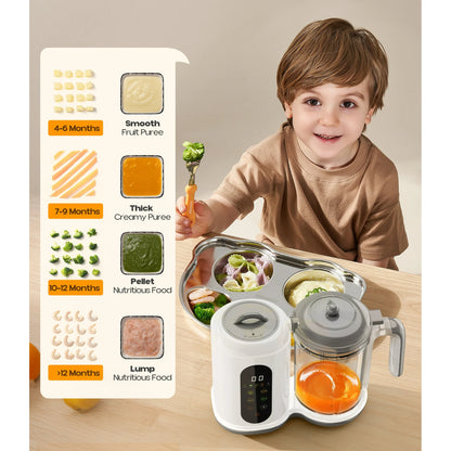 Rupoun Baby Food Maker and Steamer, Blender and Puree Maker, Gift for Healthy Homemade, Child, Infant, Toddler, White