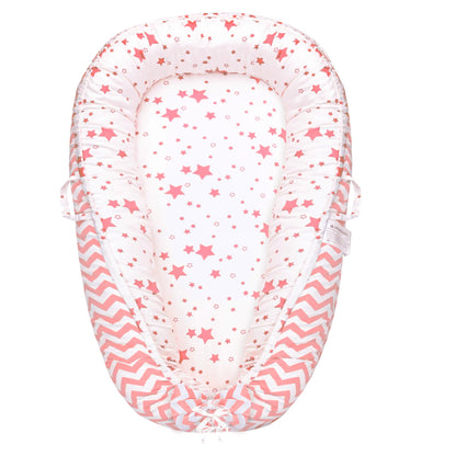 Rupoun Baby Lounger for Newborn Boys and Girls, Portable Infant Nest, Pink