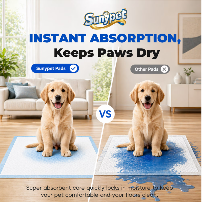 Sunypet Puppy Pads Disposable Dog Potty Training Pads, Quick Dry, Ultra Absorbent, L 23"x23", 100ct