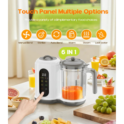 Rupoun Baby Food Maker and Steamer, Blender and Puree Maker, Gift for Healthy Homemade, Child, Infant, Toddler, White