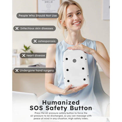 BOKYAN Cordless Hand Massager with Heat and Compression, Warming Massage for Finger and Palm Comfort, Ideal Gift