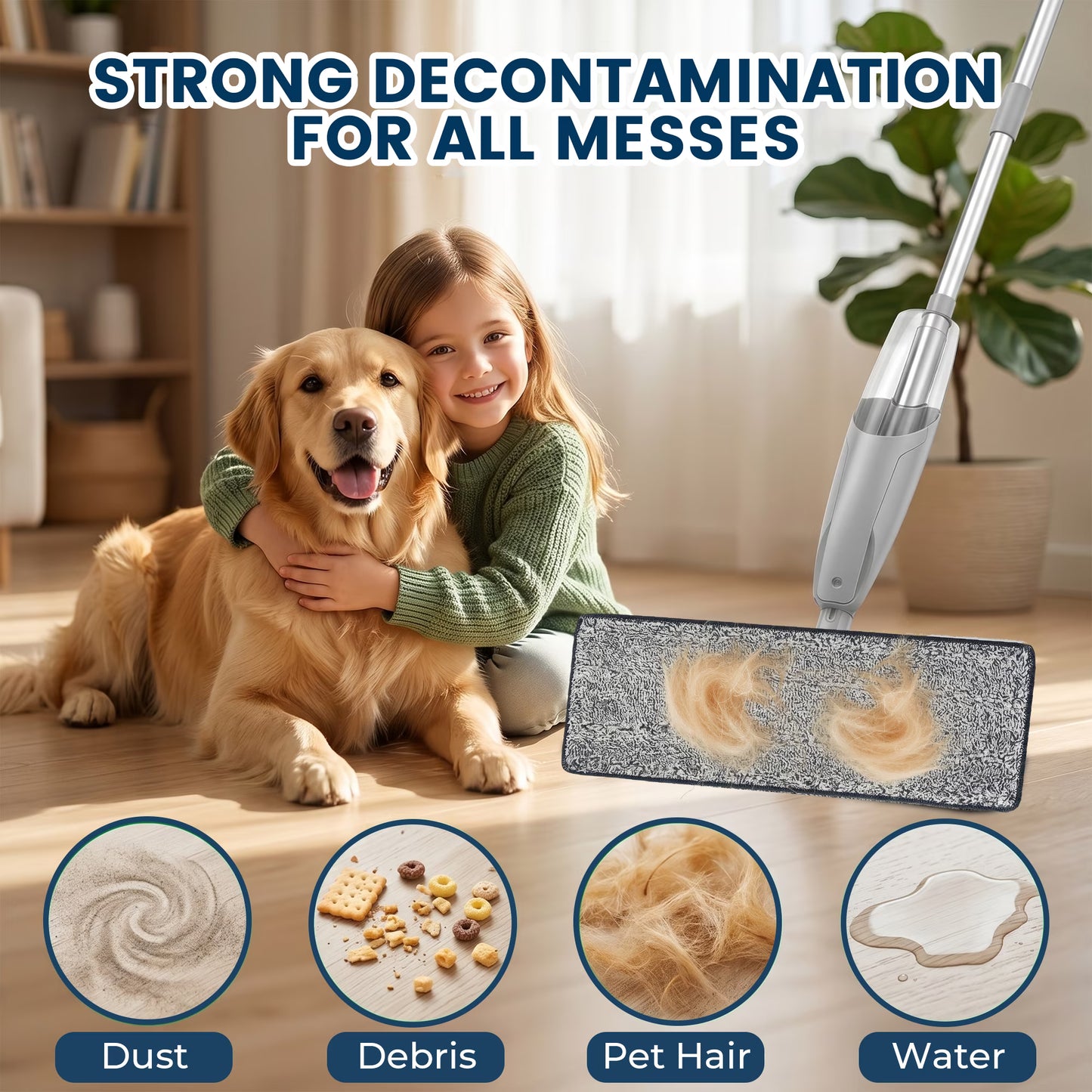 FVSA Reusable Mop Pads Refills, Floor Mop and Wet Mop Pads for Wet Jet, 12.99" x 4.72" 6 Pack Washable for All Floors
