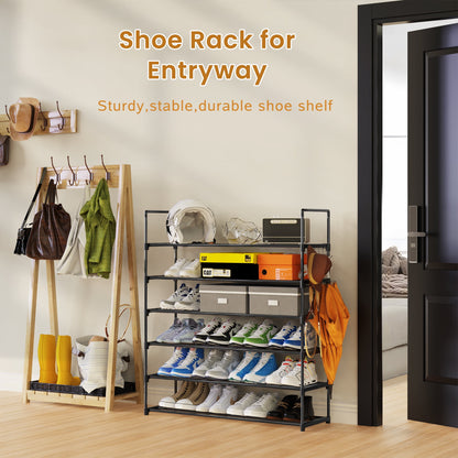 Riousery 6 Tiers Shoe Rack Shoe Storage Organizer for Entryway Closet, 38.4 Inch Length Stackable Shoe Shelf Hold up to 30-40 Pairs Shoes