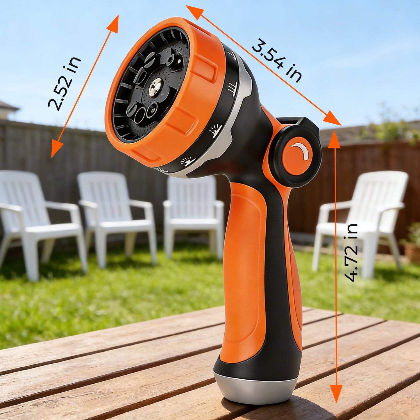 OHHANI Hose Nozzle with 10 Spray Patterns, Thumb Control High, Pressure Garden Hose Nozzle for Car Washing, Watering Plants and Lawns