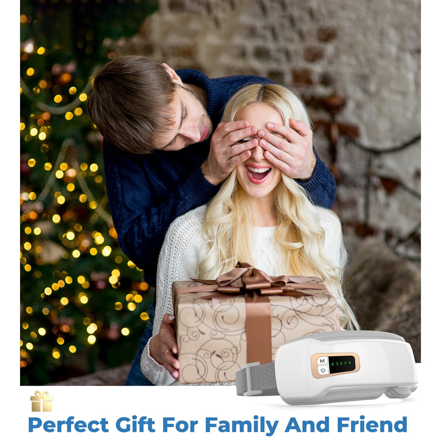 BOKYAN Eye Massager with Air Compression for Eye Relax Care, Heated Eye Mask with Bluetooth Music, Fathers Day Birthday Gifts for Mom Dad Women Men