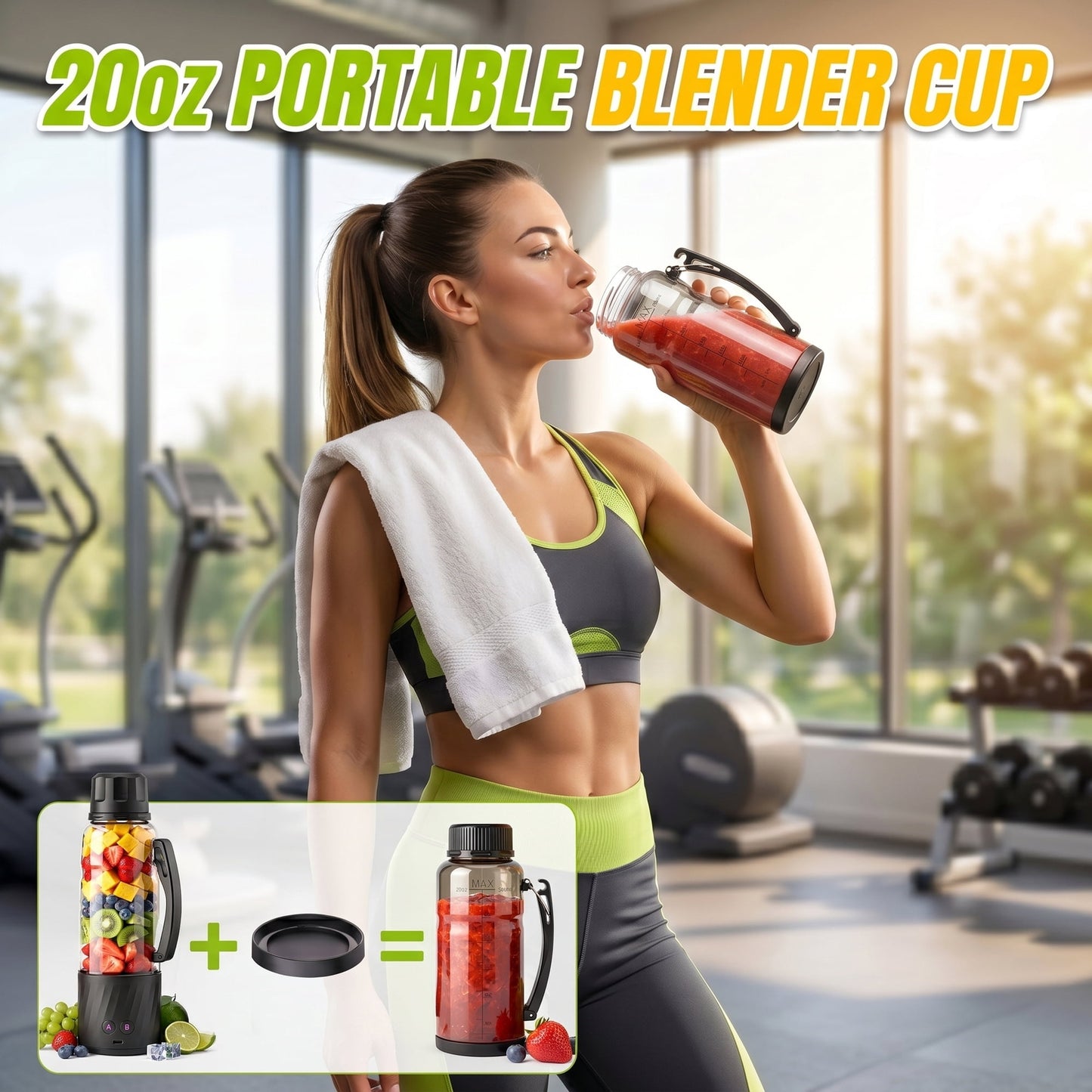 Casualife 22oz Portable Blender for Shakes and Smoothies, BPA-Free Personal Juicer with Pulse Mode, 6-Leaf Blades & Nut Grinder Cup