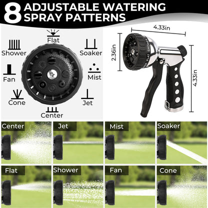 OHHANI Garden Hose Nozzles with 10 Spray Patterns Flow Control for Garden Watering, Car Washing, Window Cleaning, Pets Bathing