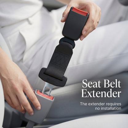 MORSUMA Car Seat Belt Extender, 9.61-inch Buckle Extension for 0.83-inch Tongue Width, Black, 2-Pack