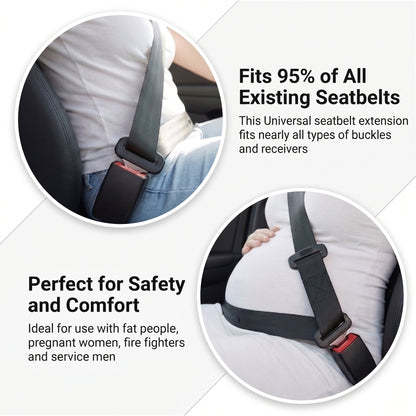 MORSUMA Car Seat Belt Extender, 9.61-inch Buckle Extension for 0.83-inch Tongue Width, Black, 2-Pack