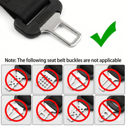 MORSUMA Car Seat Belt Extender, 9.61-inch Buckle Extension for 0.83-inch Tongue Width, Black, 2-Pack