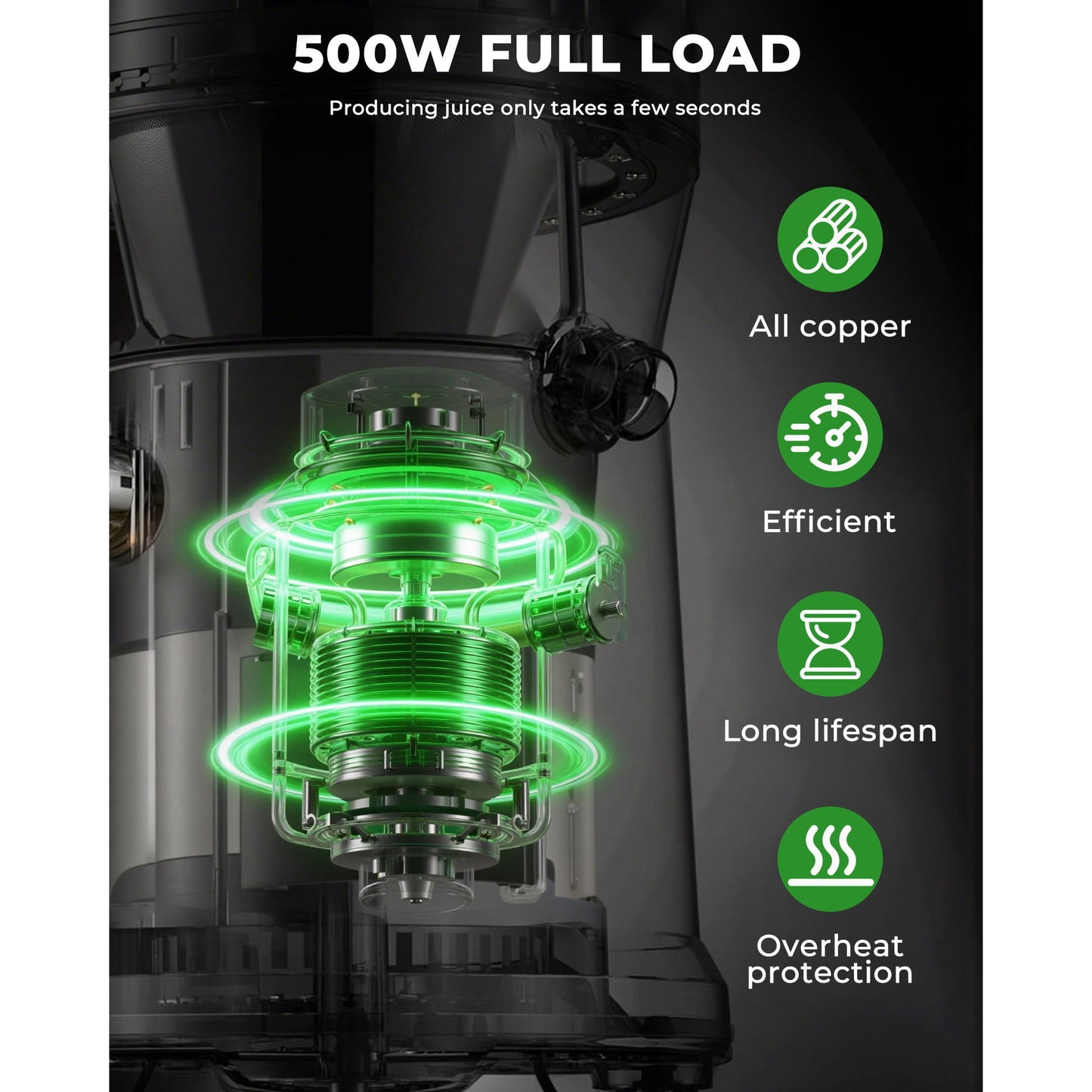 Electric Juicer Machine, 3″ Wide Feed Chute for Whole Fruits & Vegetables – Easy-Clean Design, Silver