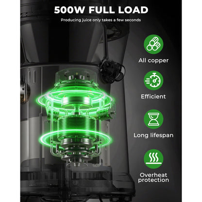 Electric Juicer Machine, 3″ Wide Feed Chute for Whole Fruits & Vegetables – Easy-Clean Design, Silver