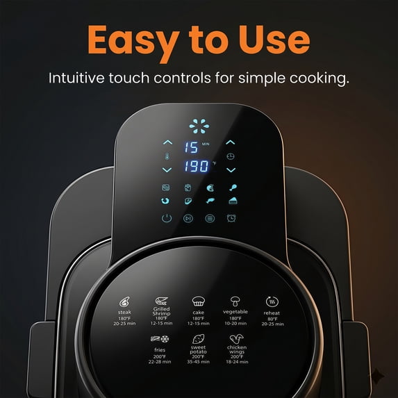 Casualife 8 in 1 Air Fryer 6 Qt Capacity, Compact Countertop with Nonstick Basket, 400F Air Crisp