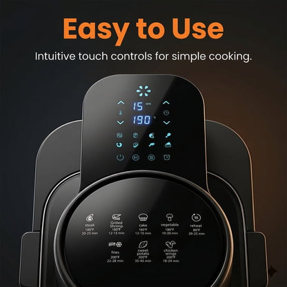 Casualife 8 in 1 Air Fryer 6 Qt Capacity, Compact Countertop with Nonstick Basket, 400F Air Crisp