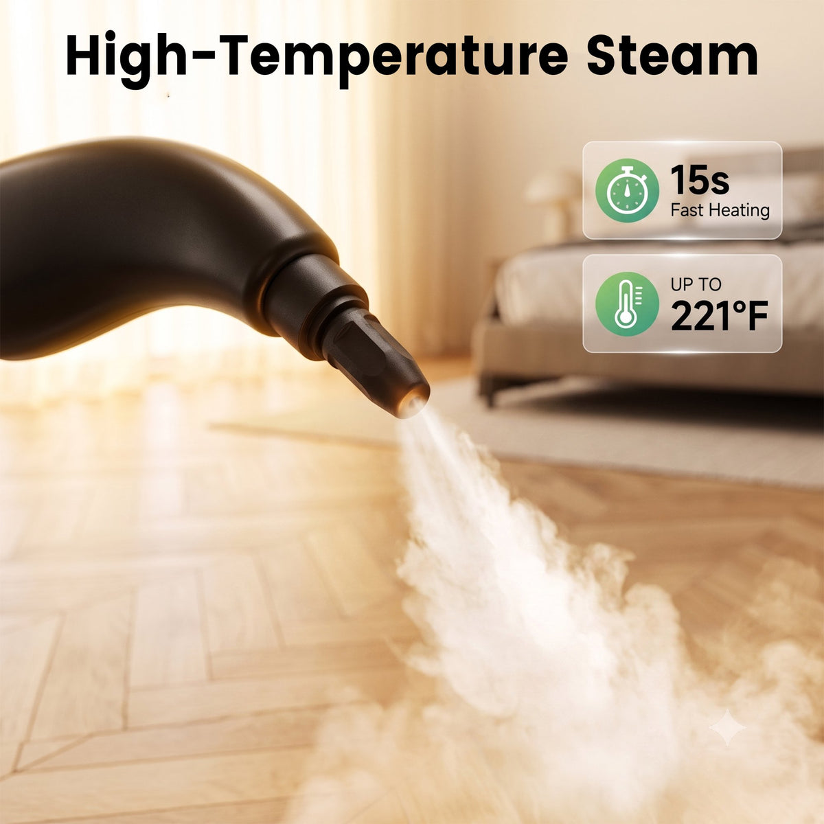 WZAUJKL 221 Degrees High Temp Steam Cleaner, Handheld Steam Cleaner Set with Brushes, White, 9-Piece