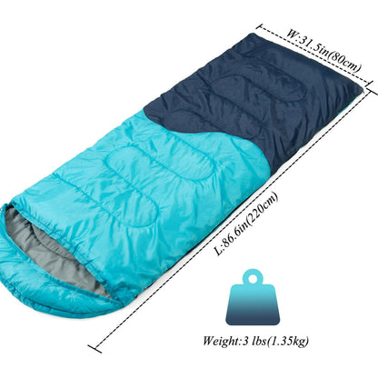 OHHANI Sleeping Bag for Adults Lightweight Backpacking, Comfort 40°F to 77°F, 87" x 30" Suitable for Camping, Hiking, Travel, Black