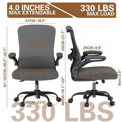 WEENEED Mesh Office Chair, Ergonomic Desk Chair with Lumbar Support, Adjustable Swivel Rolling Computer Chair for Home & Office, Black