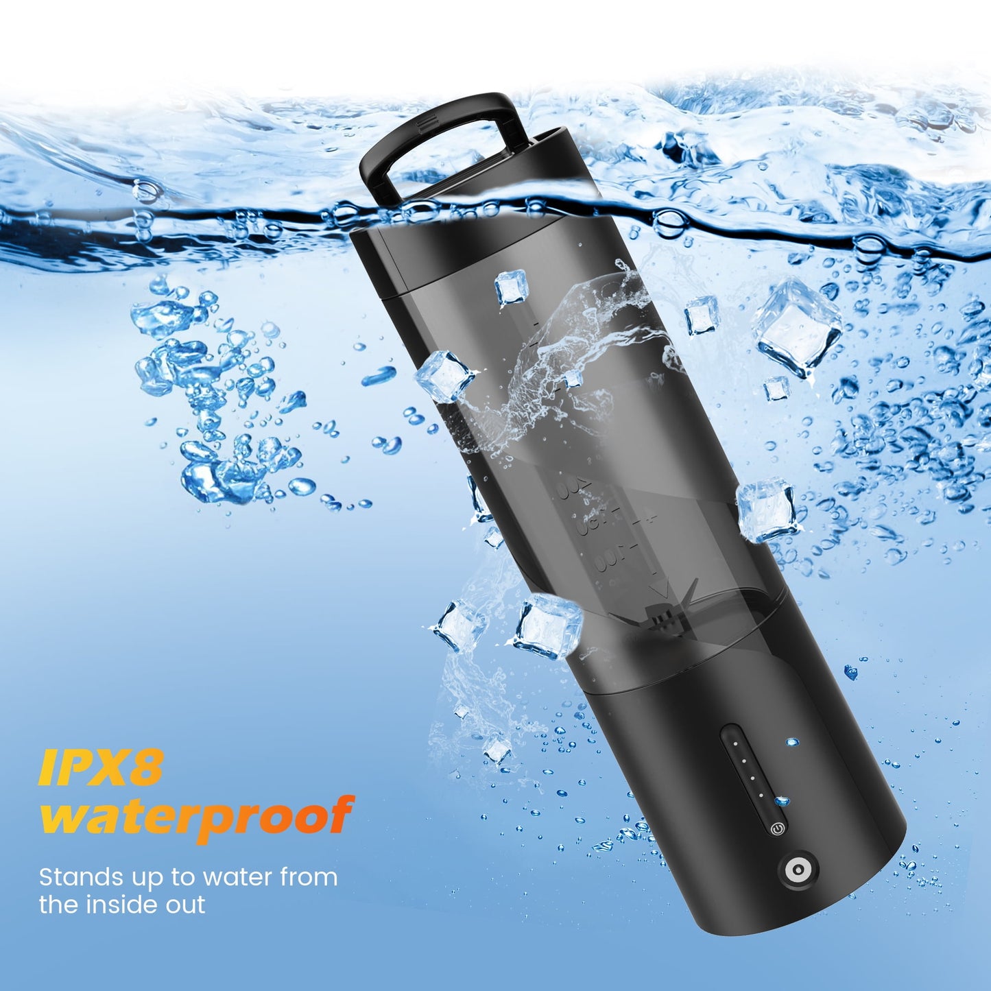 Suodoka 16 oz Personal Portable Blender for Shakes Smoothies, Magnetic USB Rechargeable, Mini Juicer Mixer with Handle Lid, Black