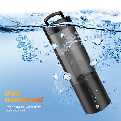 Suodoka 16 oz Personal Portable Blender for Shakes Smoothies, Magnetic USB Rechargeable, Mini Juicer Mixer with Handle Lid, Black