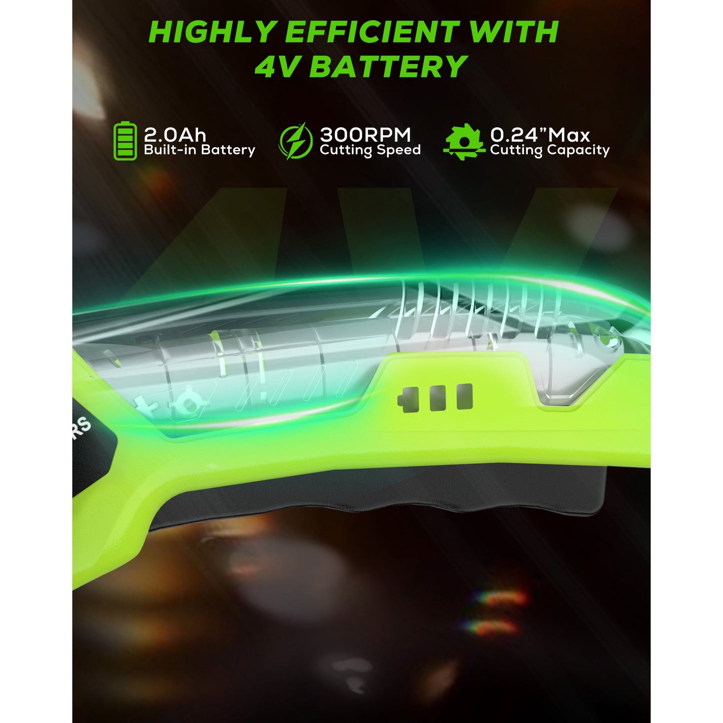 HOTREE Cordless Electric Scissors, 4V Rechargeable Cutter with Safety Lock and LED for Fabric, Cardboard, Plastic, and Leather