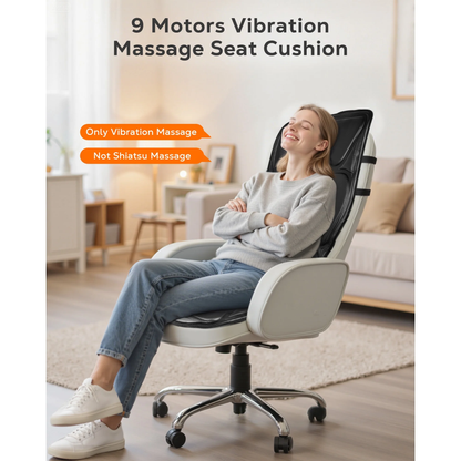 BOKYAN Back Massager, Electric Full Body Massager with Heat, Seat Cushion Massager Vibration Chair Pad for Home Car, Gifts