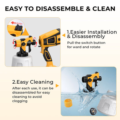 HOTREE Electric Paint Sprayer Gun, 800W HVLP Spray Gun with 1400ml Tank, 4 Nozzles, 3 Patterns, for Furniture, Walls, Fences, Cabinets