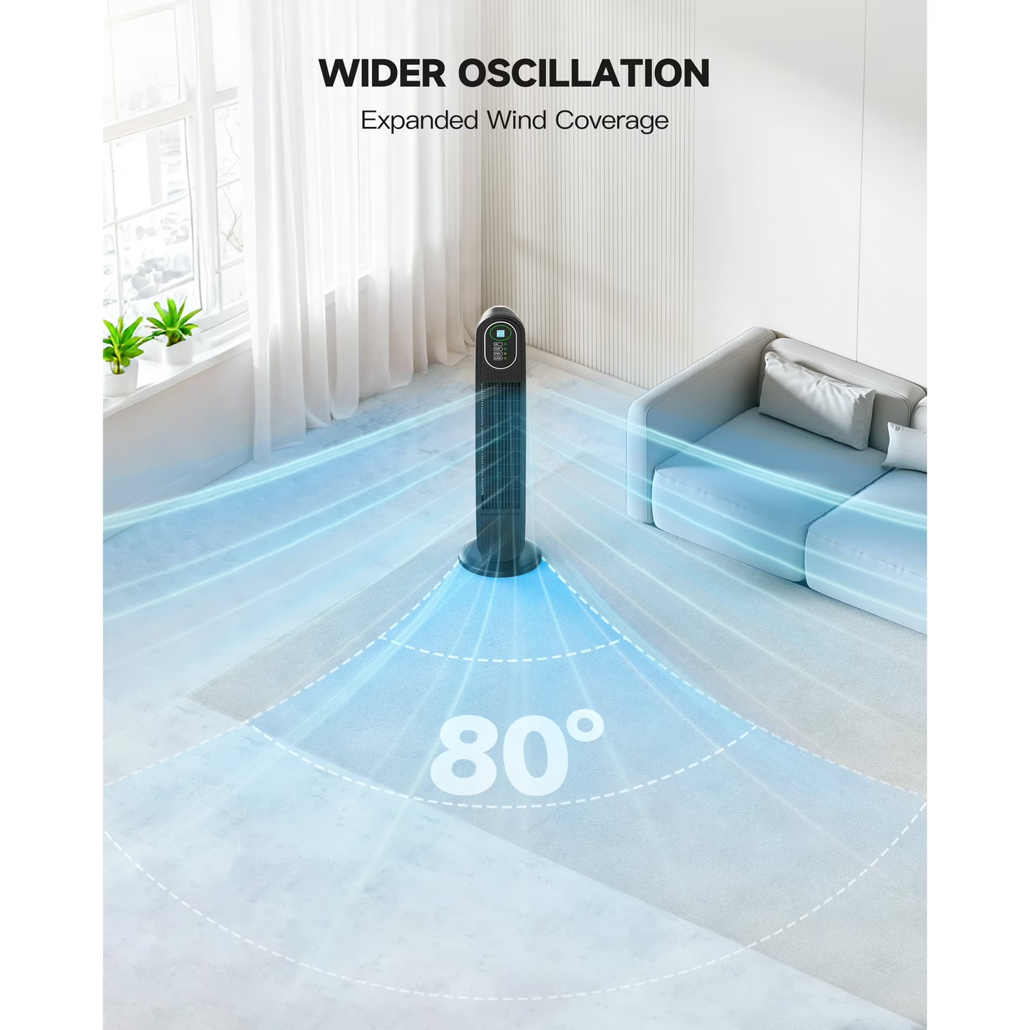 NFTIGB Tower Fan for Home, Oscillating Quiet Fans with Remote, 9H Timer, 3 Speeds, 30inch, Black, 2026, New