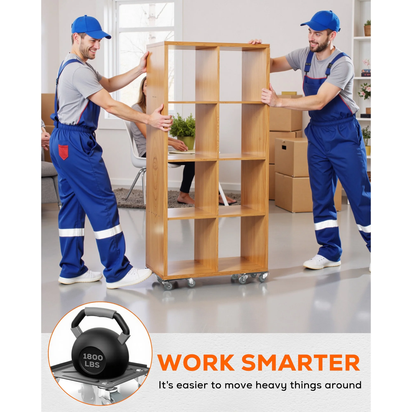 M Buder Heavy Duty Furniture Movers, Dolly Set Rotatable Rubber Universal 4 Wheels, Alloy Steel Furniture Moving Dolly, 1800 LBS Load Capacity, 5.3 in x 5.3 in