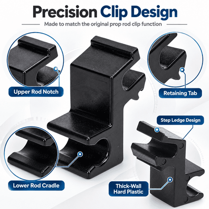GigBu 5-Pack Tonneau Cover Prop Rod Clips, Replacement for Hard Folding Truck Bed Covers, Plastic