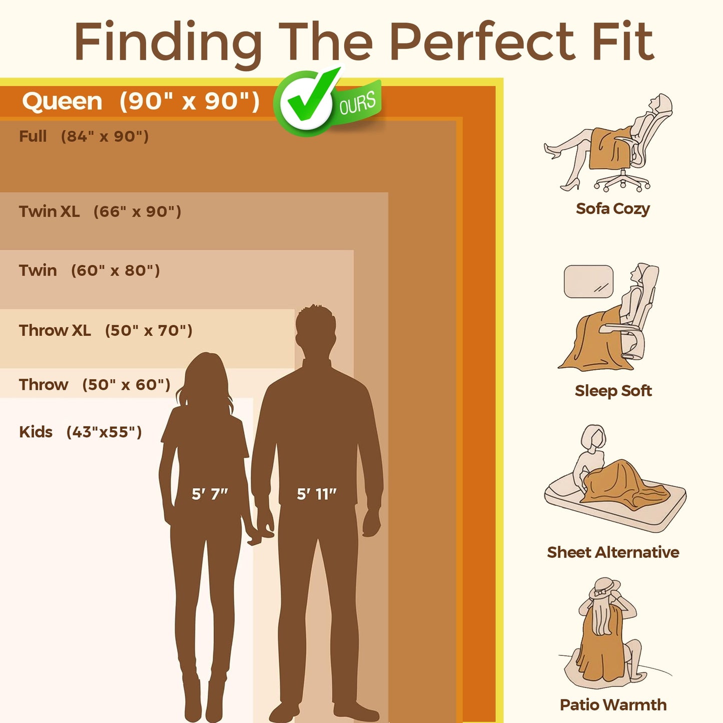 YGXNEWER Queen Size Blanket, Double Sided Flannel, 90 x 90 Inches, Gray, Luxury Anti-Static Fuzzy Soft Microfiber Bed Blankets