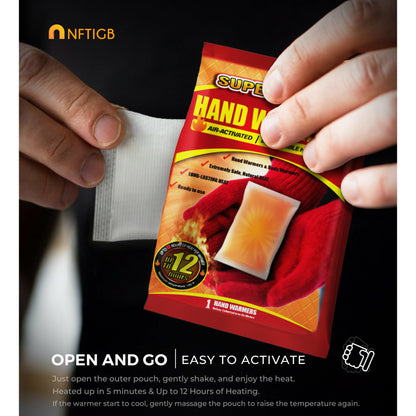 NFTIGB Hand Warmers Disposable 125 Pack, Long Lasting Safe Air Activated, up to 12 Hours of Heating