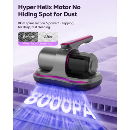 FVSA Mattress Vacuum Cleaner with UV Sanitizing & 8000Pa Suction, Cordless Handheld Bed Vac for Dust Mites, Pet Hair on Sofa, Couch, Fabric