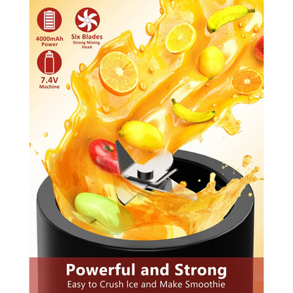 Suodoka 18 oz Portable Personal Blender for Smoothies Shakes, Fruit Mixer with Travel Lid for Gym