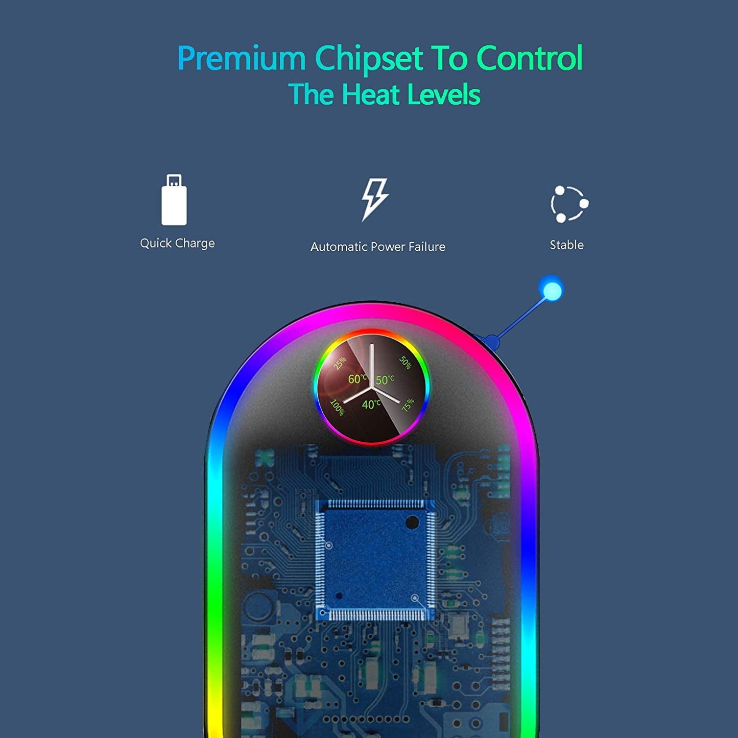 Madala Hand Warmers, 10000Mah Hand Warmers Rechargeable, 7 Changing Colors Lights Electric Hand Warmers, Reusable Hand Warmer for Raynauds, Outdoors, Hunting, Golf, Camping, Women Mens Gifts(Black)