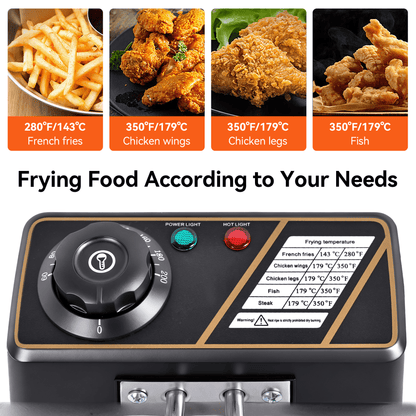 Suodoka Deep Fryer with Baskets, 3.5QT Electric Fryer with Adjustable Temp & Timer, Nonstick Tank for Chicken & Fries