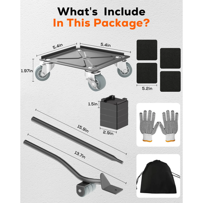 M Buder Heavy Duty Furniture Movers, Dolly Set Rotatable Rubber Universal 4 Wheels, Alloy Steel Furniture Moving Dolly, 1800 LBS Load Capacity, 5.3 in x 5.3 in