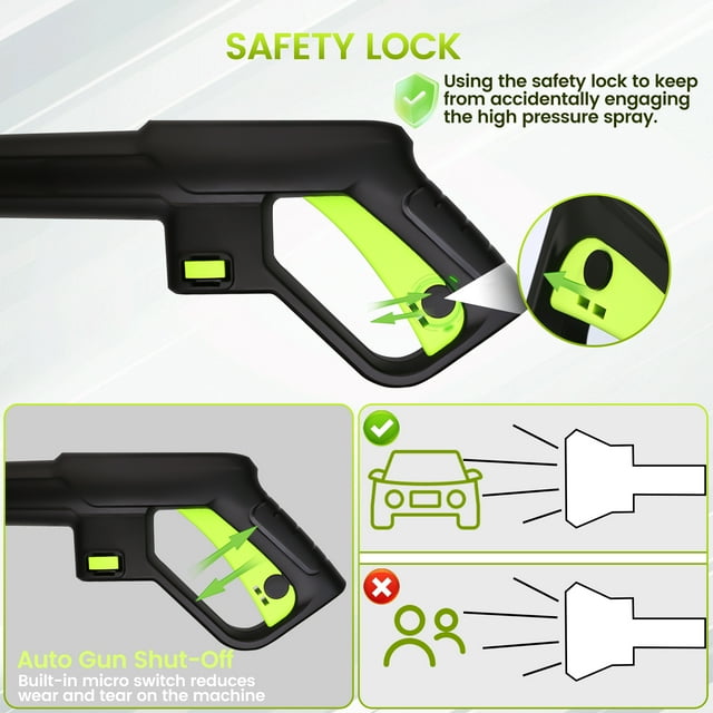 OHHANI Electric Pressure Washer with 32 ft Hose, 2030 PSI Max 2.4 GPM 220V with Foam Cannon 4 Nozzles for Cleaning Cars Patios Driveways Fences Pools