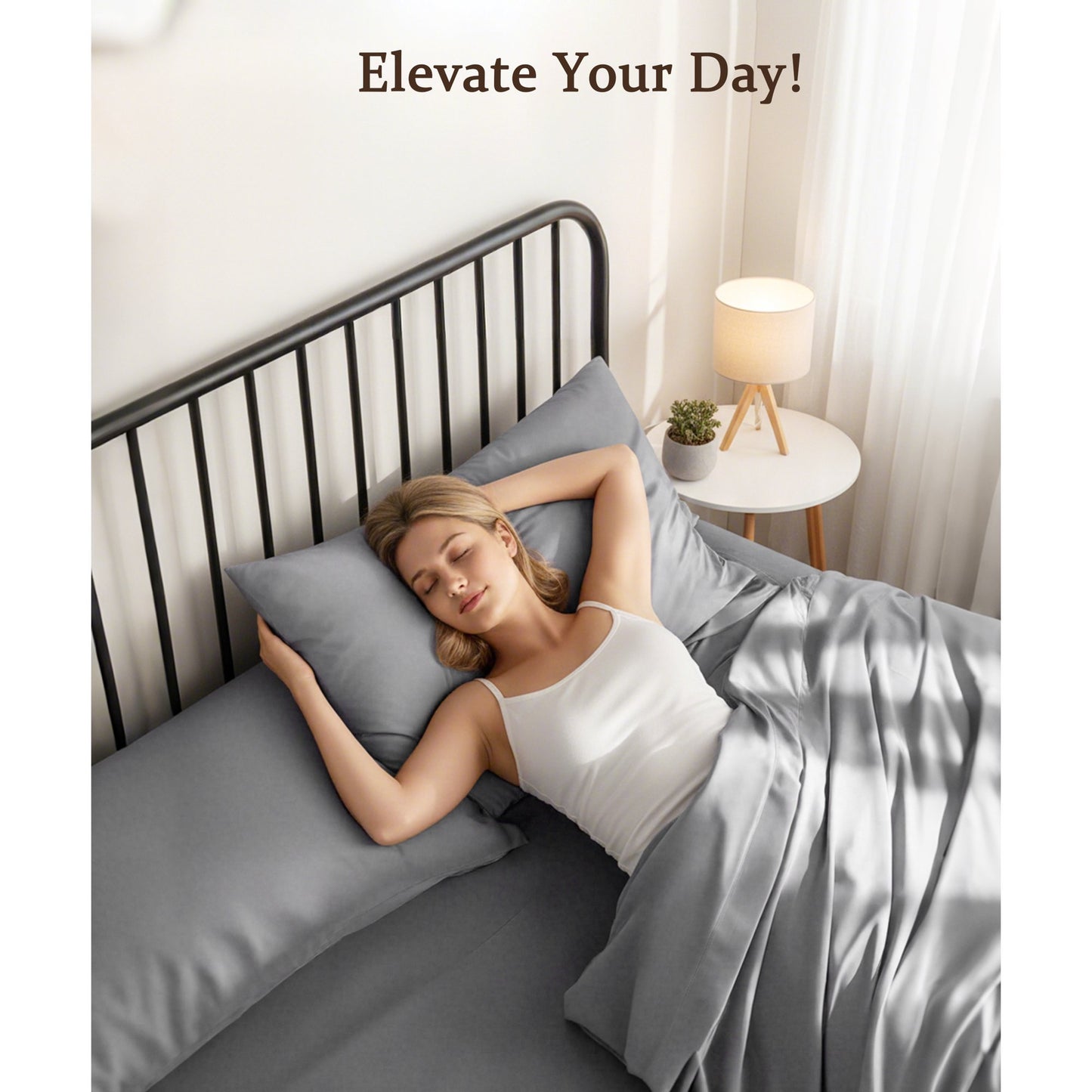 YGXNEWER Full Size 4 Piece Sheet Set, Comfy Breathable Cooling Bed Sheets Set, Hotel Luxury Bedding, Deep Pockets, Ultra-Soft, Wrinkle Free, Grey