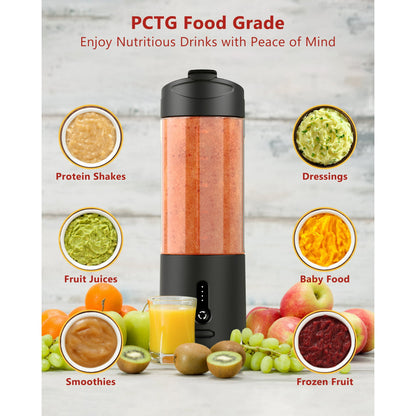 Suodoka 18 oz Portable Personal Blender for Smoothies Shakes, Fruit Mixer with Travel Lid for Gym