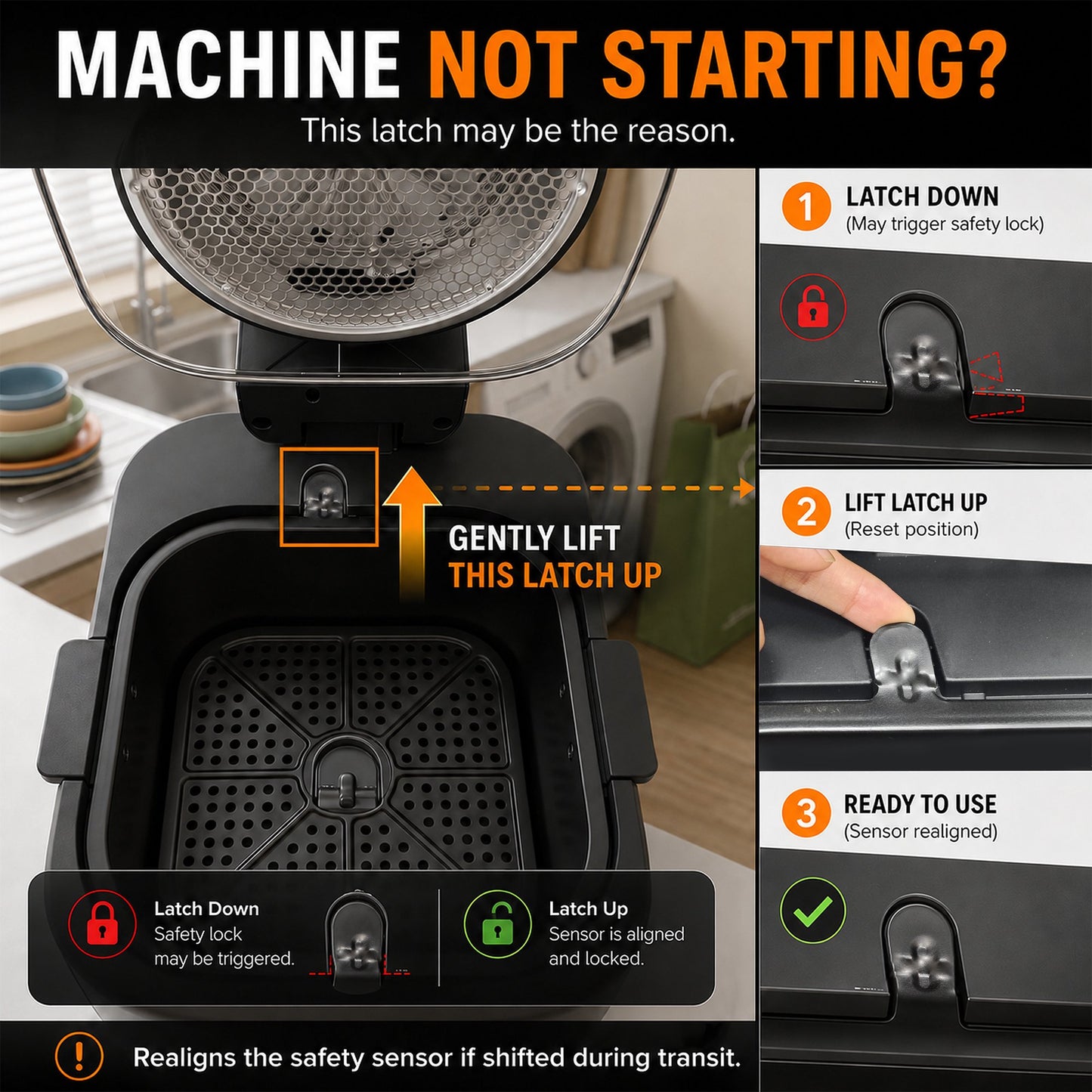Casualife 8 in 1 Air Fryer 6 Qt Capacity, Compact Countertop with Nonstick Basket, 400F Air Crisp