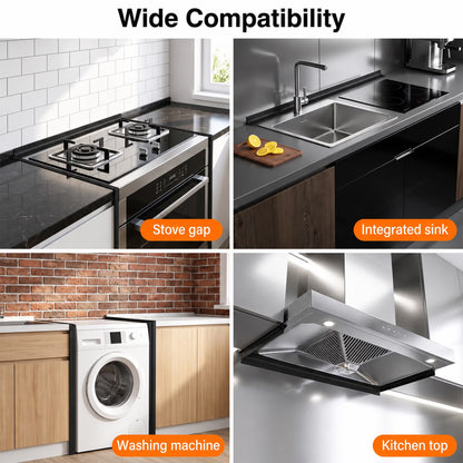 LZSDS Stove Gap Covers 2 Pack Stainless Steel, Telescoping Range Gap Filler 13.8-27.5 in Heat Resistant for Kitchen Oven