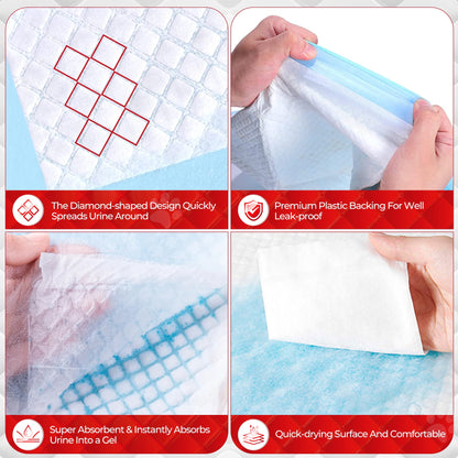 Tolobeve Puppy Pads Training Pads, Large, 22 in x 22 in, 65 Count Disposable Dog Pee Pet Pads