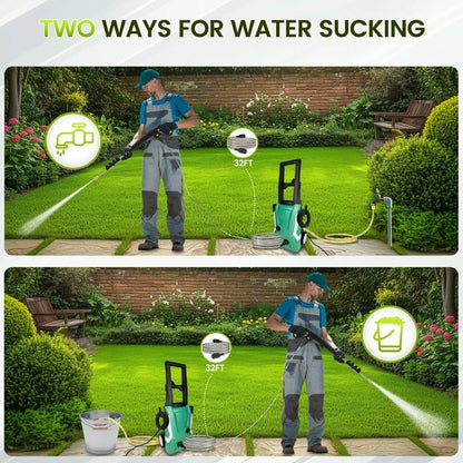 OHHANI Electric Pressure Washer with 32 ft Hose, 2030 PSI Max 2.4 GPM 220V with Foam Cannon 4 Nozzles for Cleaning Cars Patios Driveways Fences Pools