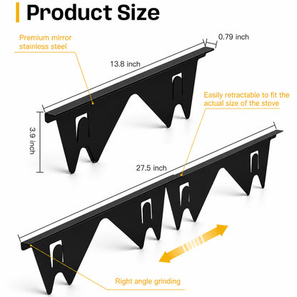 LZSDS Stove Gap Covers 2 Pack Stainless Steel, Telescoping Range Gap Filler 13.8-27.5 in Heat Resistant for Kitchen Oven
