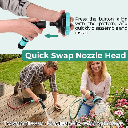 OHHANI Garden Hose Nozzle Multiple modes Dual Nozzle System Thumb Control for Watering Garden, Cleaning, Washing Car, Showering Pets