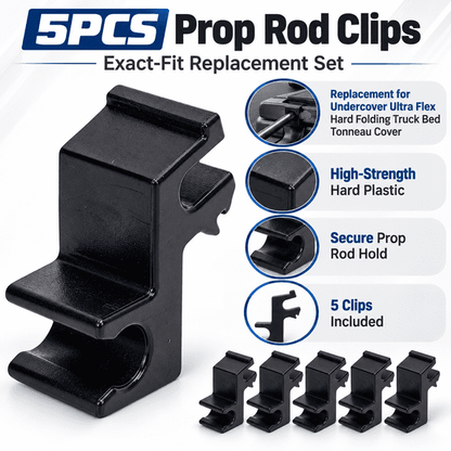 GigBu 5-Pack Tonneau Cover Prop Rod Clips, Replacement for Hard Folding Truck Bed Covers, Plastic