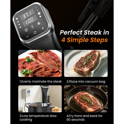 Casualife Sous Vide Precision Cooker, 1100W Immersion Circulator with Digital Touchscreen and Accurate Temperature Control