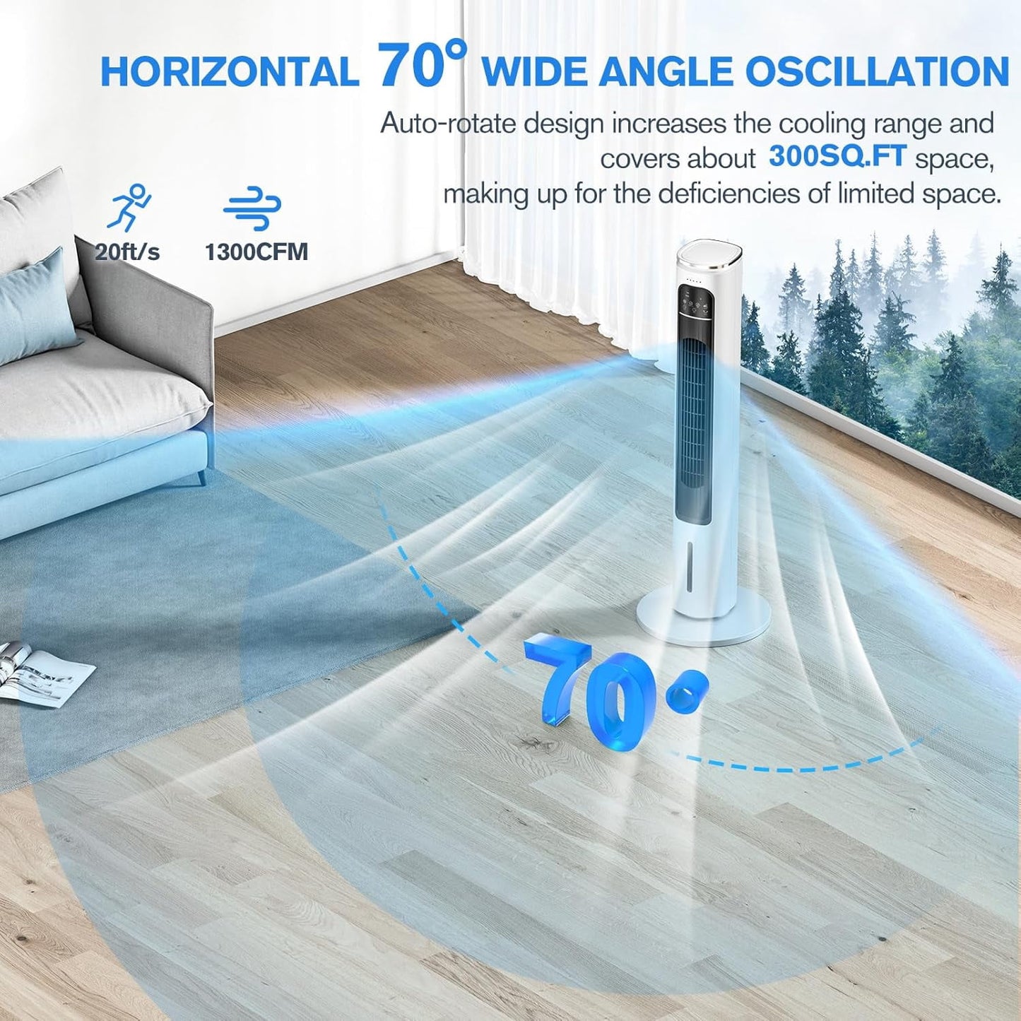 39inch Digital 3 Speed High Velocity Tower Fan w/Remote Control