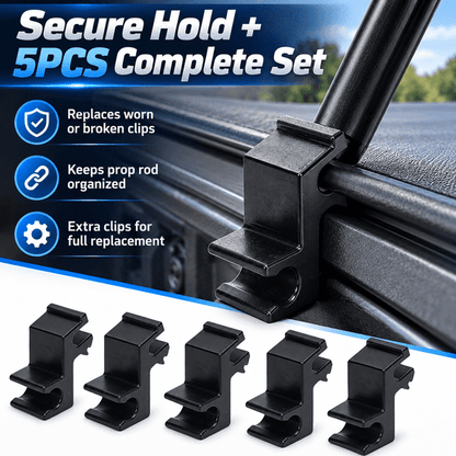 GigBu 5-Pack Tonneau Cover Prop Rod Clips, Replacement for Hard Folding Truck Bed Covers, Plastic