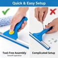 FVSA Window Cleaning Kit, Squeegee for Window Cleaning with 78.7" Extendable Stainless Steel Pole, Shower Squeegee for Glass Doors, Mirror, Tile, Car Windshield, Blue